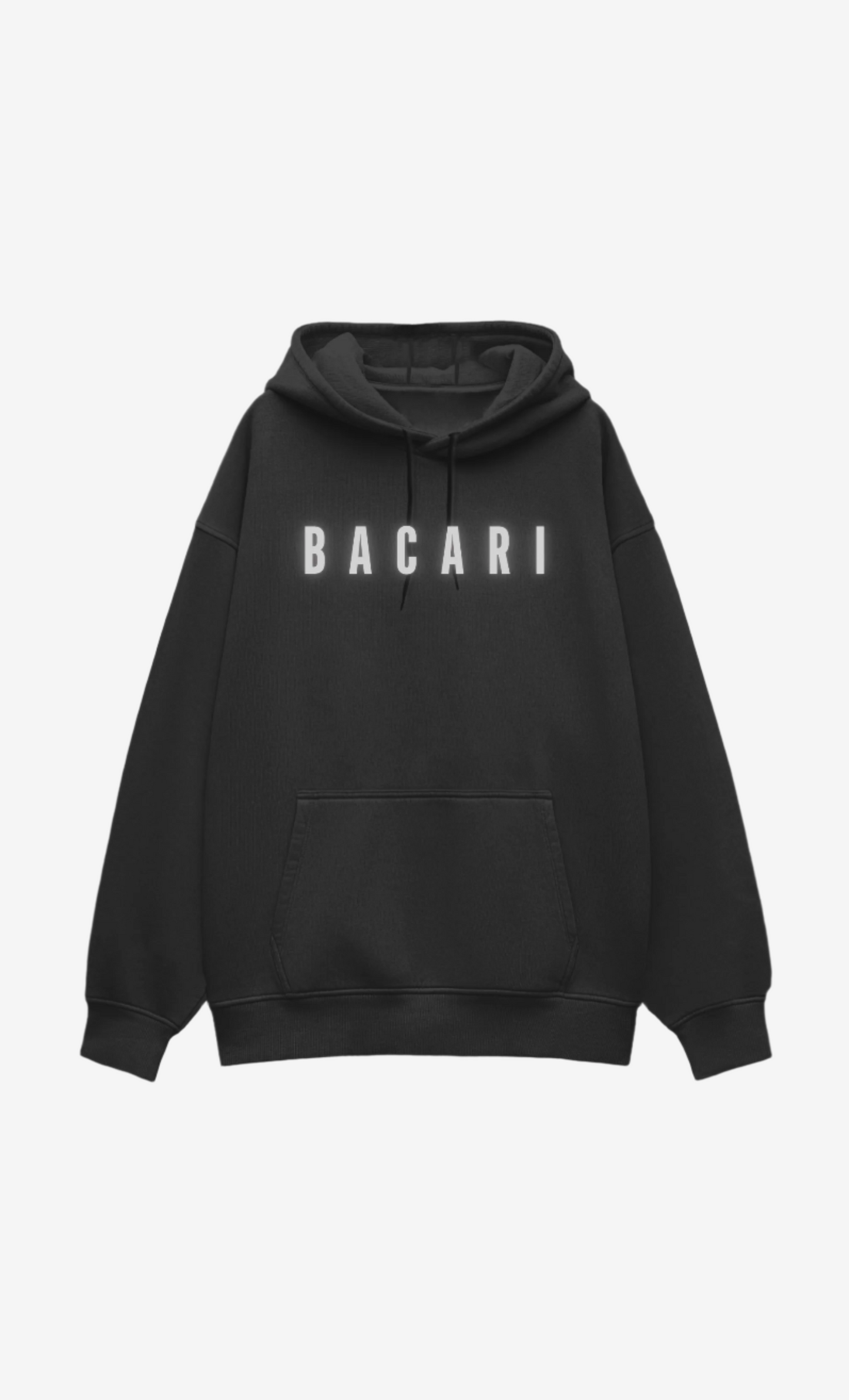 BACARI OVERSIZED REFLECTIVE HOODIE BLACK