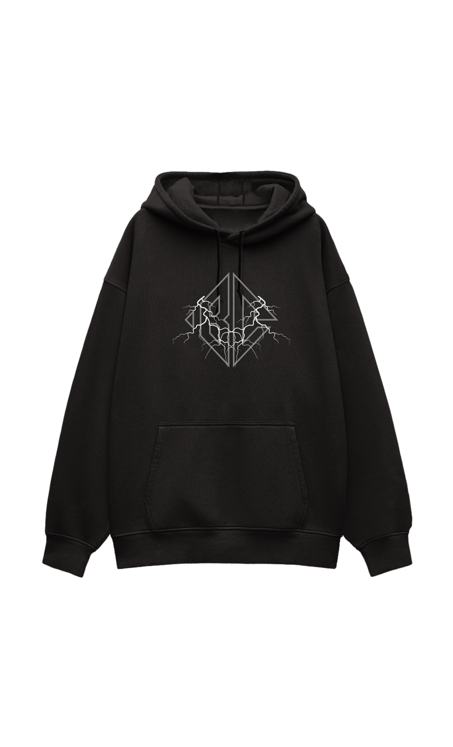 Demon Of Thunder Oversized Hoodie Black