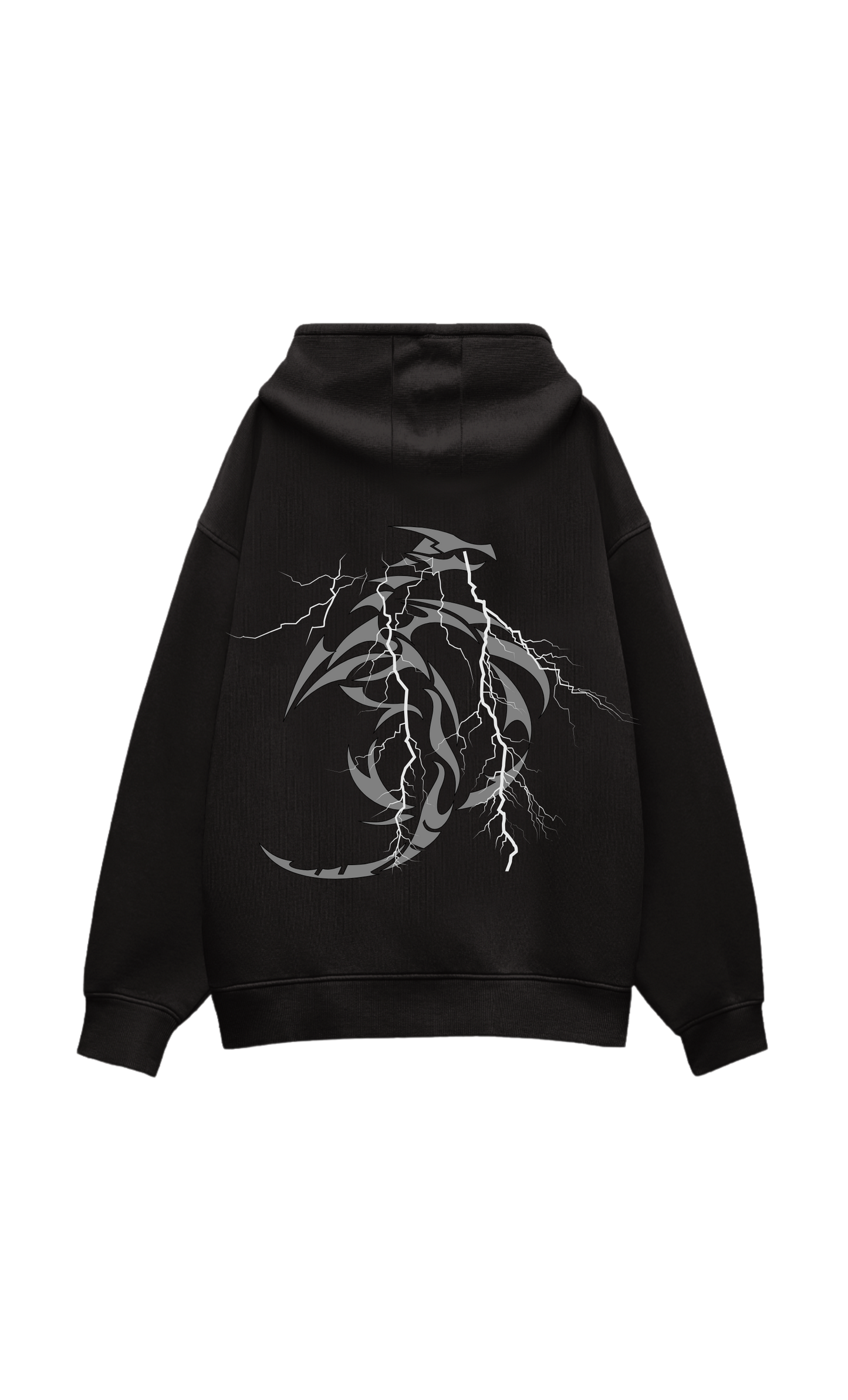 Demon Of Thunder Oversized Hoodie Black