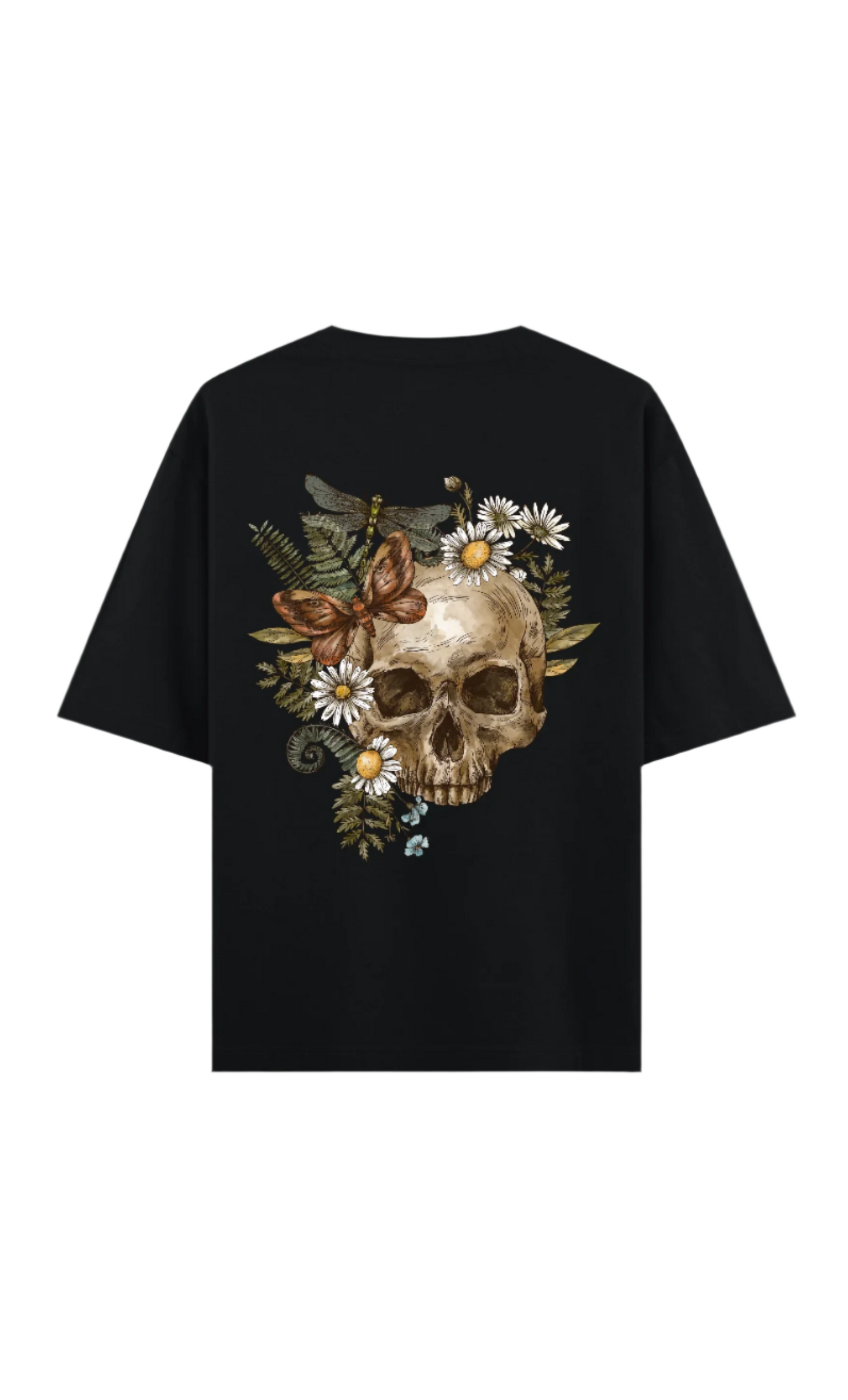 Skull and Roses Black